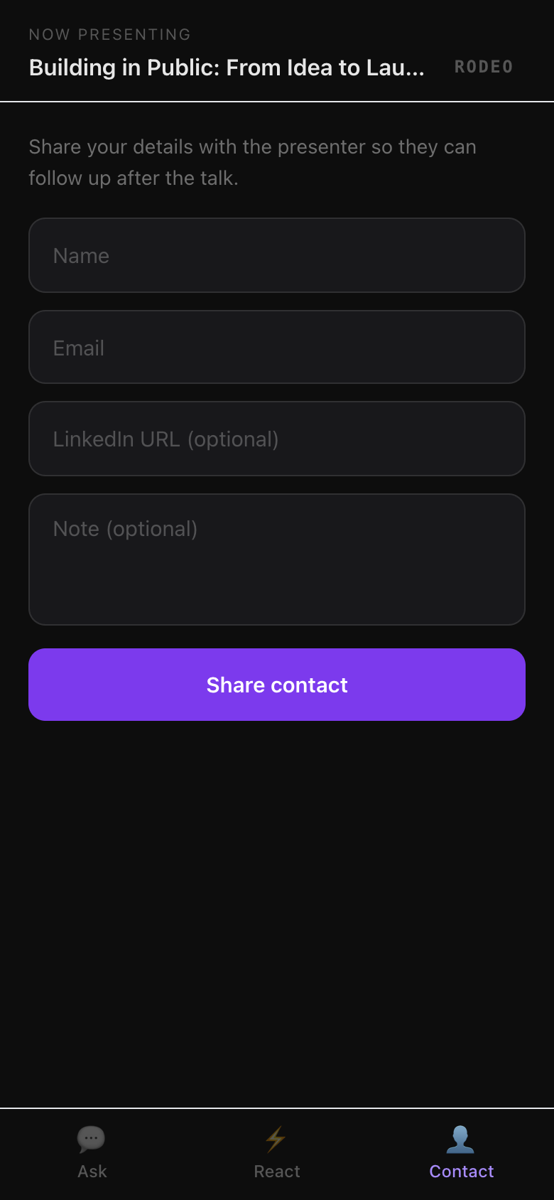 Contact cards
