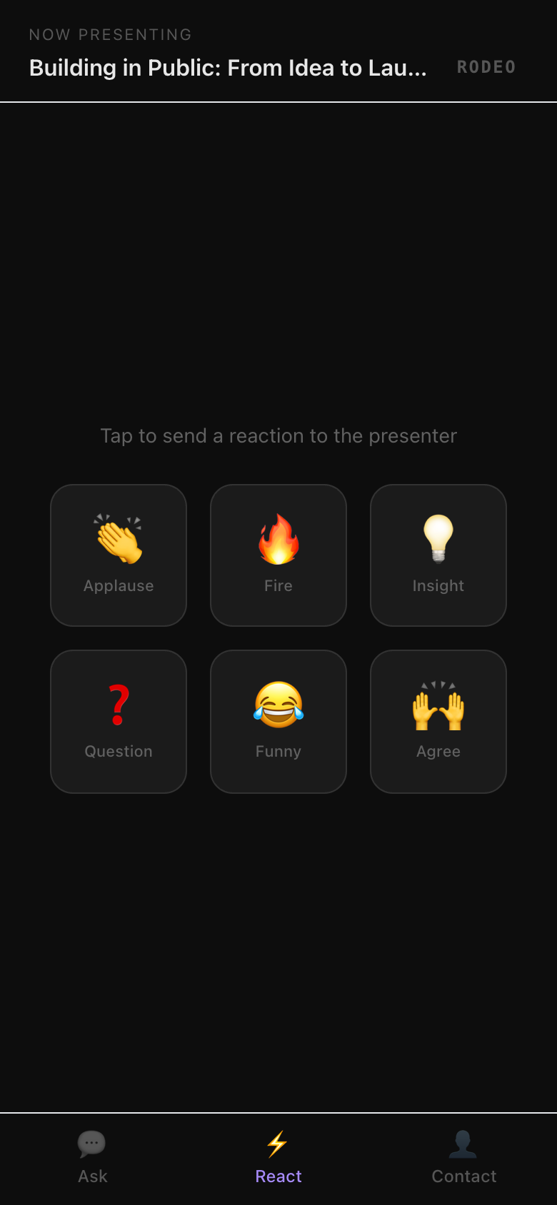 Live reactions